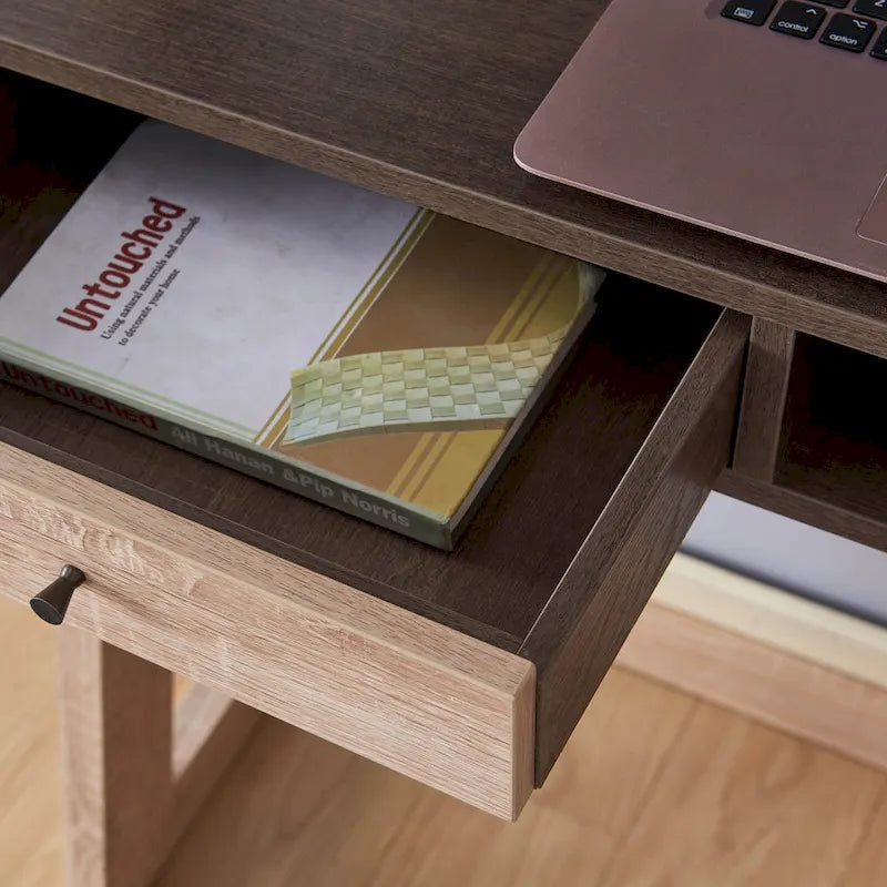 Bureau mural contemporain à 2 étagères avec tiroir par