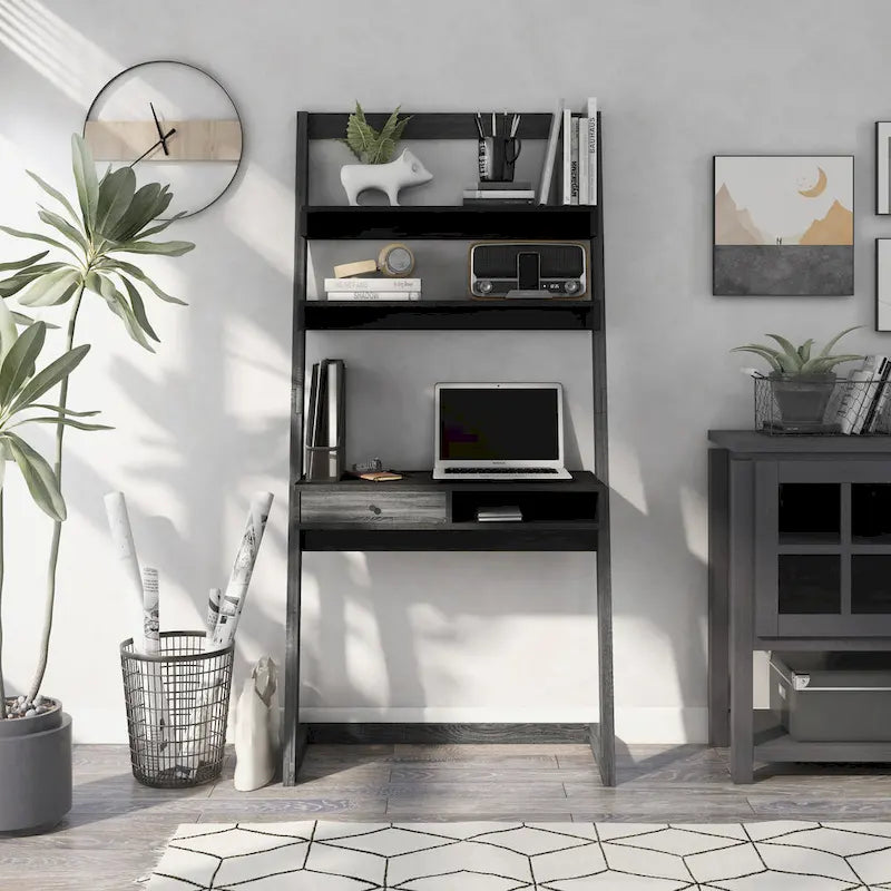 Bureau mural contemporain à 2 étagères avec tiroir par