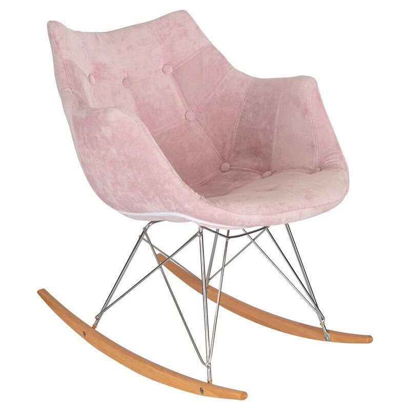 Fauteuil à bascule moderne en velours - Fauteuil d'appoint du milieu du siècle pour salon, chambre à coucher, intérieur et extérieur