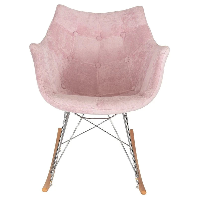 Fauteuil à bascule moderne en velours - Fauteuil d'appoint du milieu du siècle pour salon, chambre à coucher, intérieur et extérieur