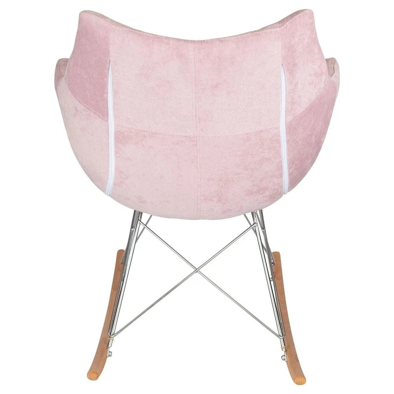 Fauteuil à bascule moderne en velours - Fauteuil d'appoint du milieu du siècle pour salon, chambre à coucher, intérieur et extérieur