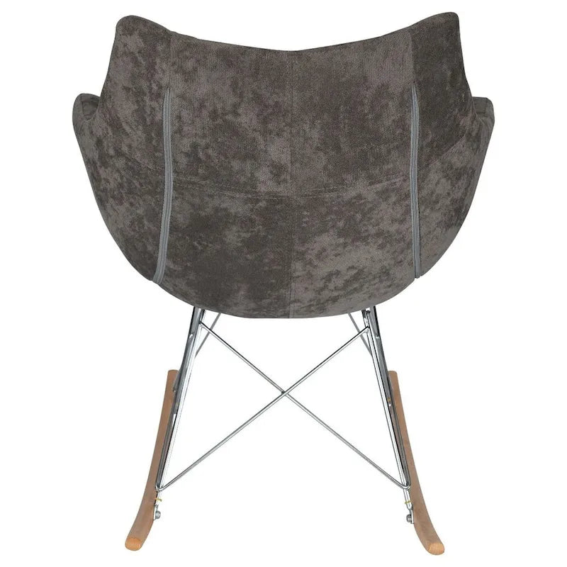 Fauteuil à bascule moderne en velours - Fauteuil d'appoint du milieu du siècle pour salon, chambre à coucher, intérieur et extérieur