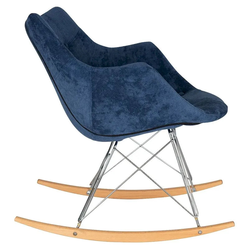 Fauteuil à bascule moderne en velours - Fauteuil d'appoint du milieu du siècle pour salon, chambre à coucher, intérieur et extérieur