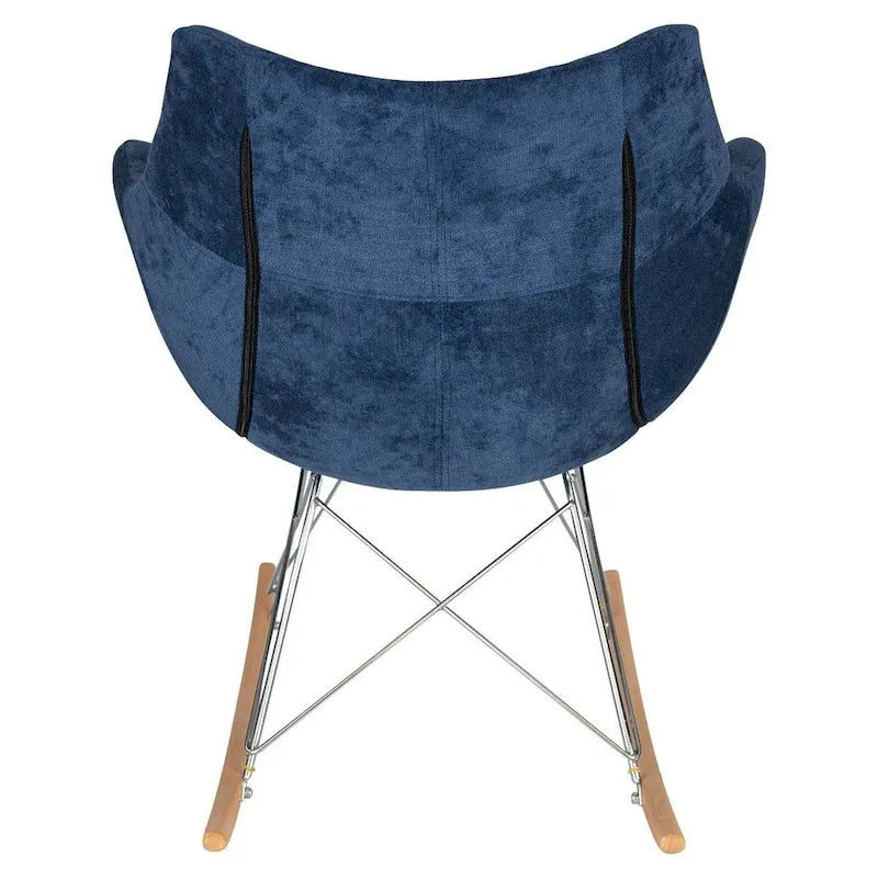 Fauteuil à bascule moderne en velours - Fauteuil d'appoint du milieu du siècle pour salon, chambre à coucher, intérieur et extérieur