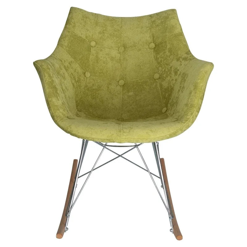 Fauteuil à bascule moderne en velours - Fauteuil d'appoint du milieu du siècle pour salon, chambre à coucher, intérieur et extérieur