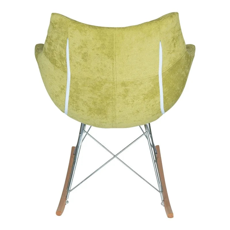 Fauteuil à bascule moderne en velours - Fauteuil d'appoint du milieu du siècle pour salon, chambre à coucher, intérieur et extérieur