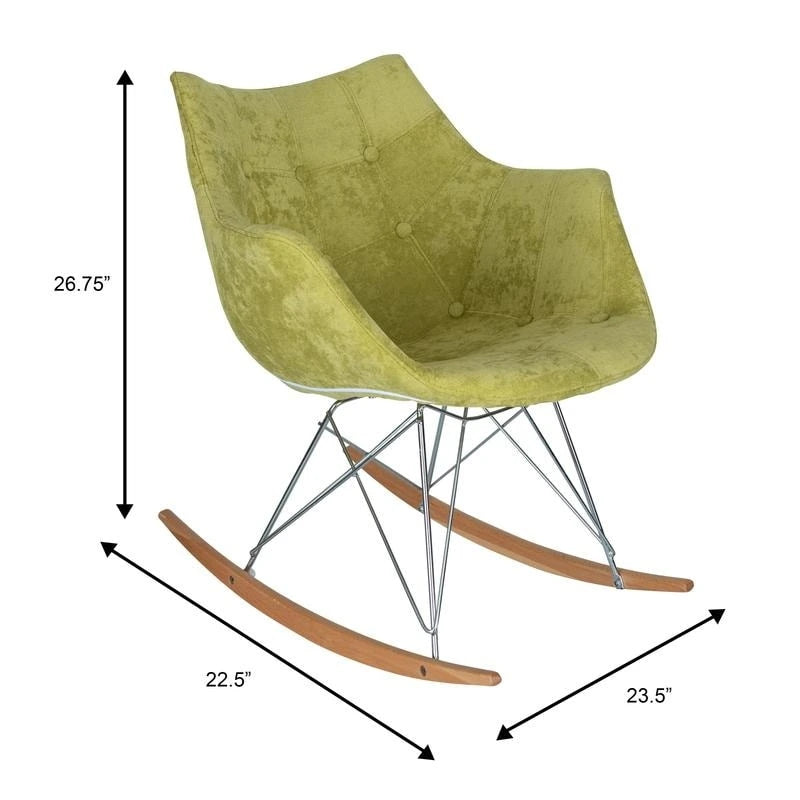 Fauteuil à bascule moderne en velours - Fauteuil d'appoint du milieu du siècle pour salon, chambre à coucher, intérieur et extérieur