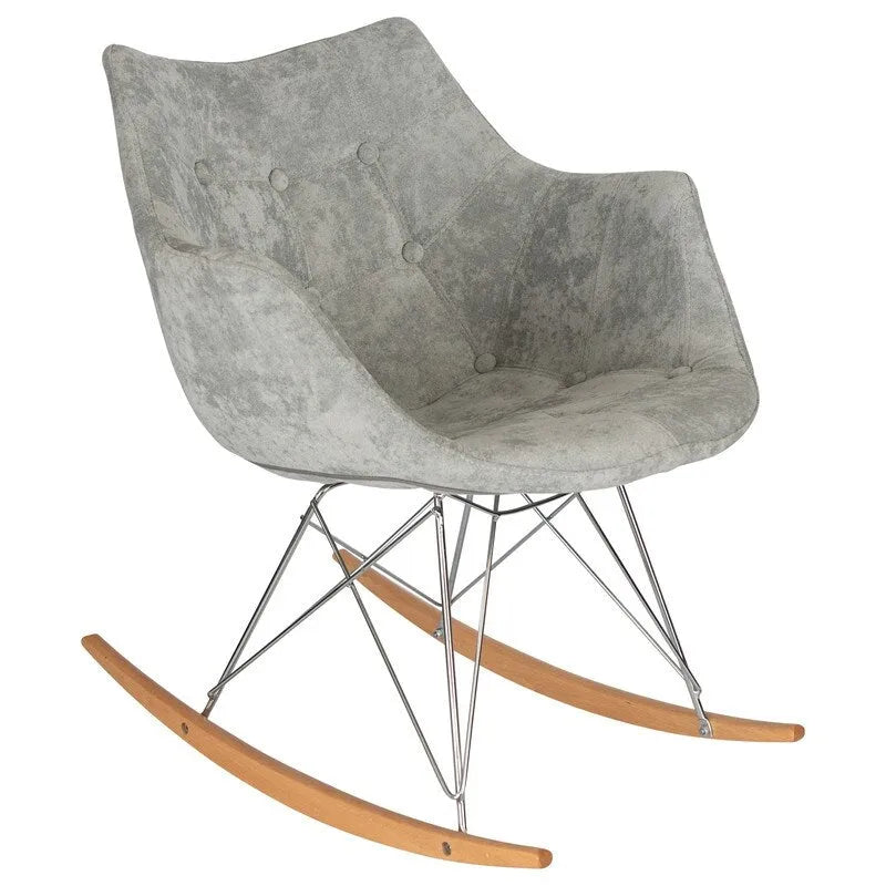 Fauteuil à bascule moderne en velours - Fauteuil d'appoint du milieu du siècle pour salon, chambre à coucher, intérieur et extérieur