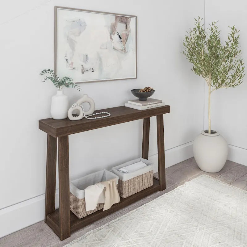 Console classique Plank et Beam avec étagère - 46
