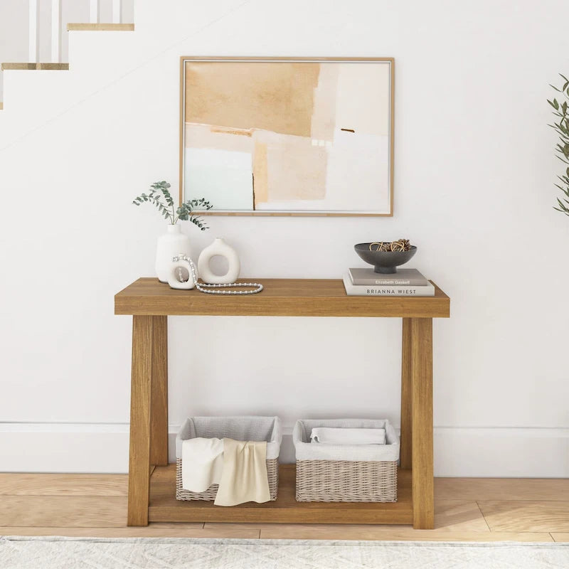 Console classique Plank et Beam avec étagère - 46