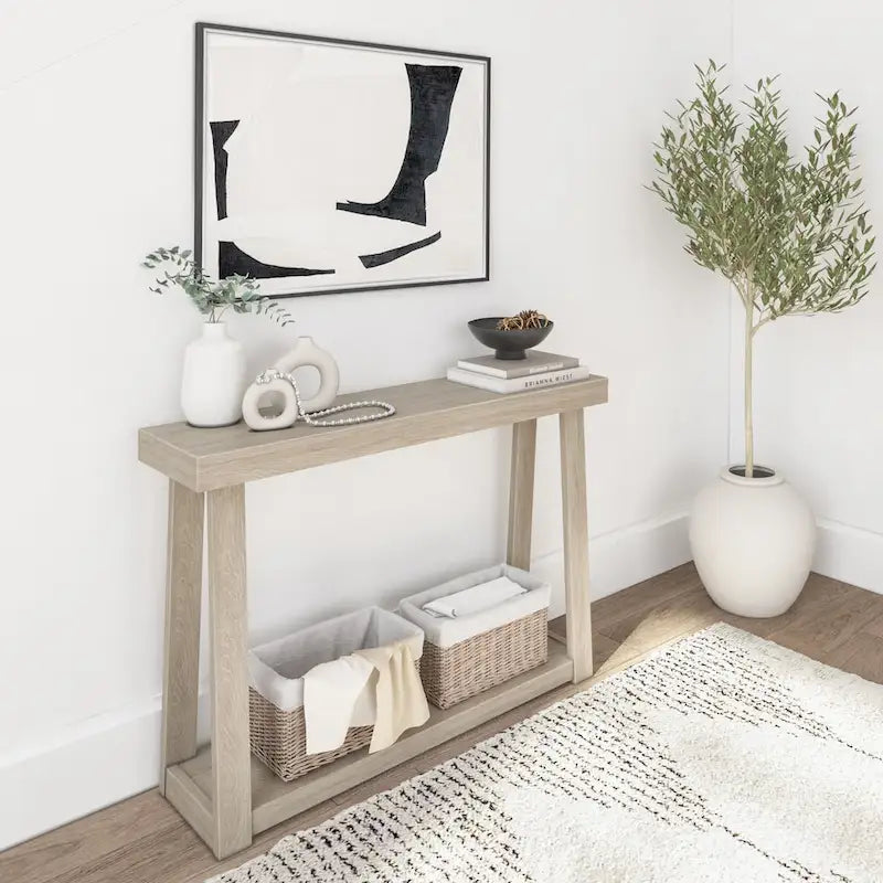 Console classique Plank et Beam avec étagère - 46