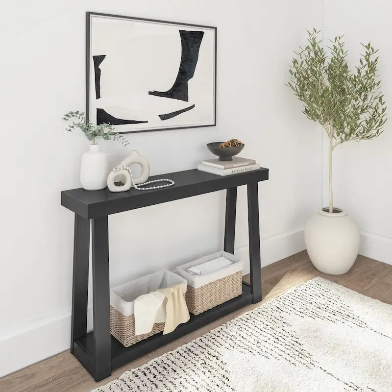 Console classique Plank et Beam avec étagère - 46