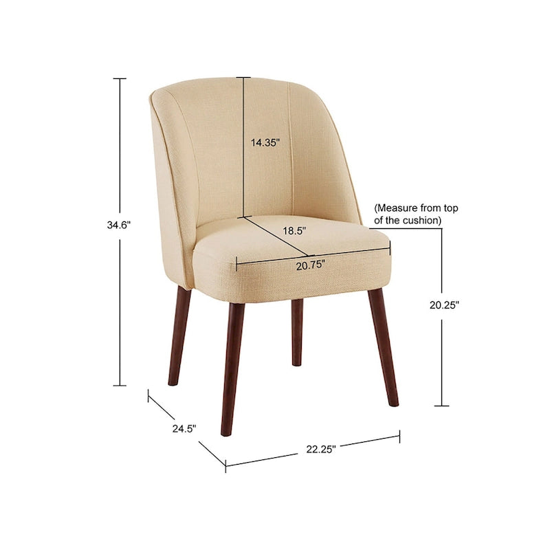 Chaise de salle à manger à dossier arrondi naturel - 22,25larg. x 24,5prof. x 34,6haut.