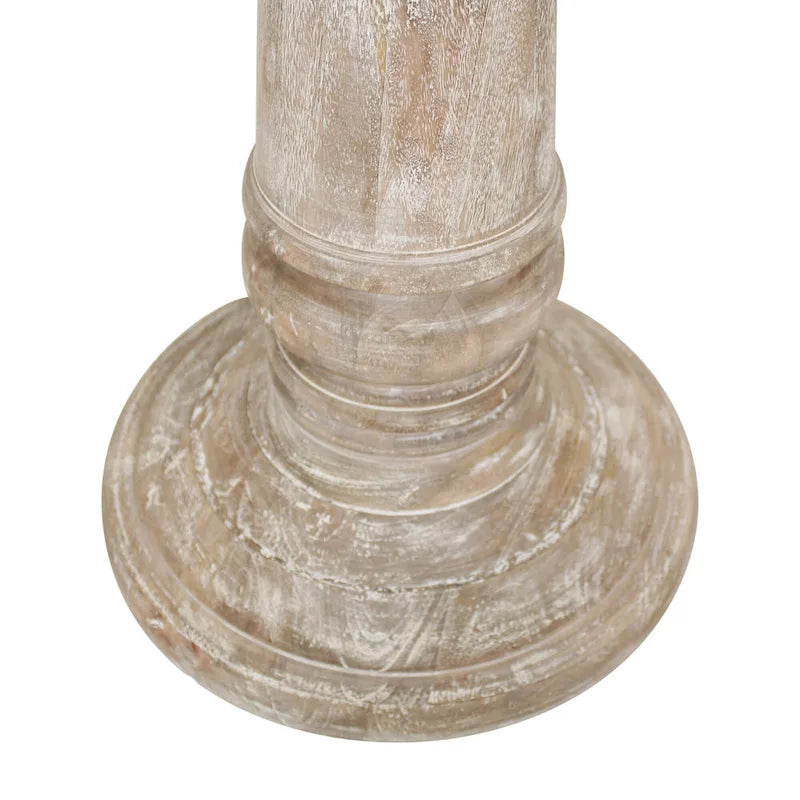 Table d'appoint ronde en bois de manguier naturel