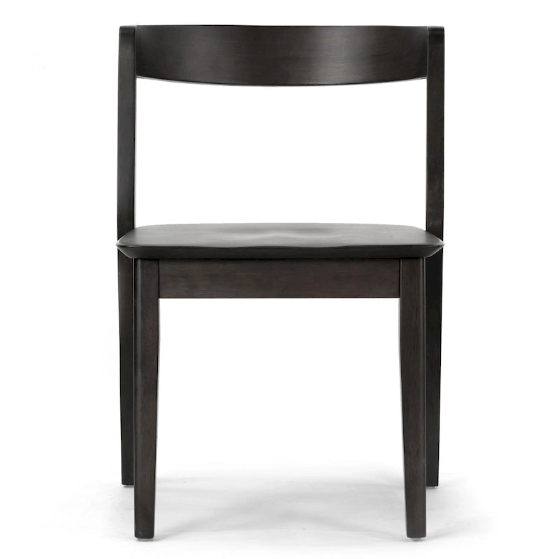 Lot de 2 chaises Astor en bois massif noir avec dossier courbé