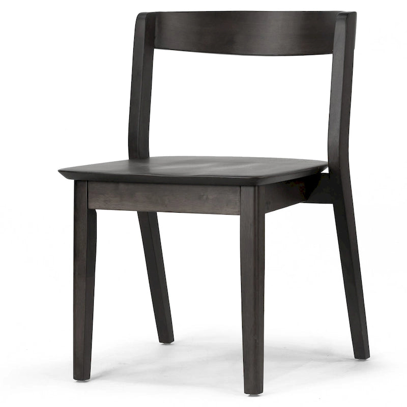 Lot de 2 chaises Astor en bois massif noir avec dossier courbé