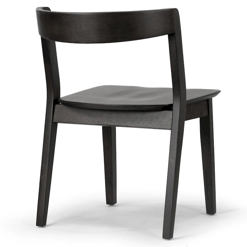 Lot de 2 chaises Astor en bois massif noir avec dossier courbé