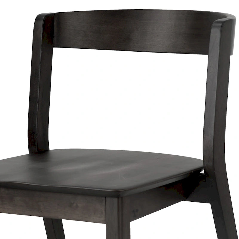 Lot de 2 chaises Astor en bois massif noir avec dossier courbé