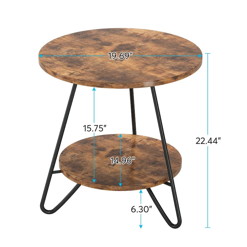 Table d'appoint avec étagères en marbre et or
