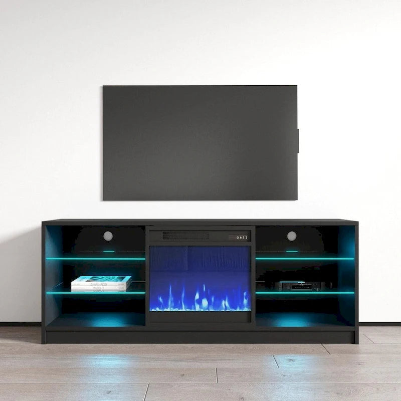 Manhattan Electric Fireplace Modern 58 TV Stand
