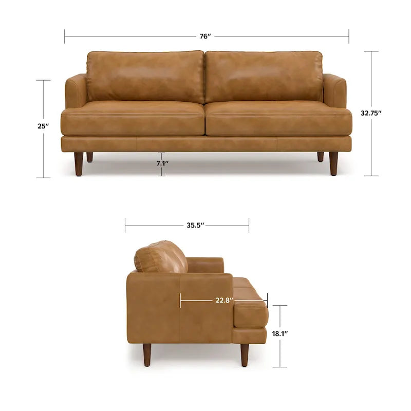 Canapé moderne du milieu du siècle de 76 pouces de large
