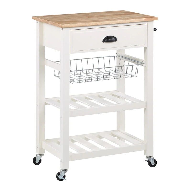 Desserte de cuisine roulante avec étagères de rangement et roues – Îlot utilitaire portable pour cuisine ou salle à manger