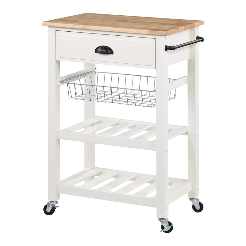 Desserte de cuisine roulante avec étagères de rangement et roues – Îlot utilitaire portable pour cuisine ou salle à manger