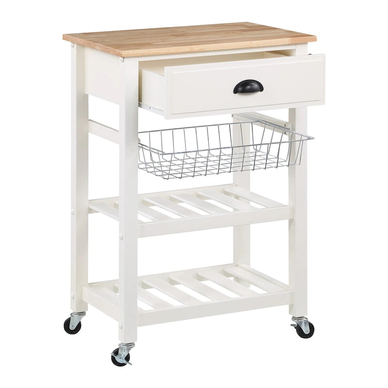 Desserte de cuisine roulante avec étagères de rangement et roues – Îlot utilitaire portable pour cuisine ou salle à manger