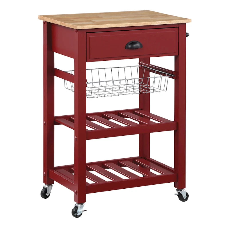 Desserte de cuisine roulante avec étagères de rangement et roues – Îlot utilitaire portable pour cuisine ou salle à manger