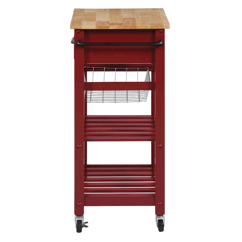 Desserte de cuisine roulante avec étagères de rangement et roues – Îlot utilitaire portable pour cuisine ou salle à manger