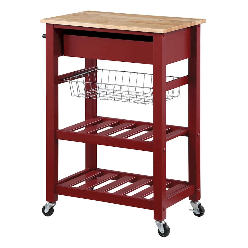 Desserte de cuisine roulante avec étagères de rangement et roues – Îlot utilitaire portable pour cuisine ou salle à manger