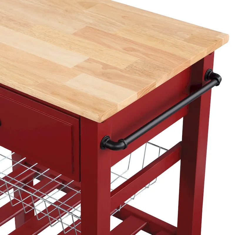 Desserte de cuisine roulante avec étagères de rangement et roues – Îlot utilitaire portable pour cuisine ou salle à manger