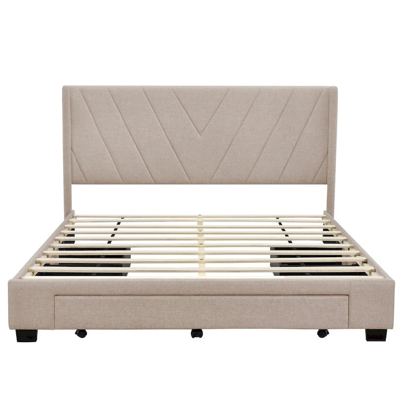 Lit Queen Size avec 3 tiroirs de rangement