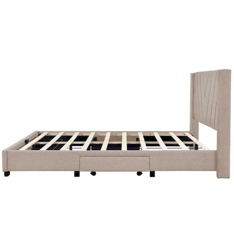 Lit Queen Size avec 3 tiroirs de rangement