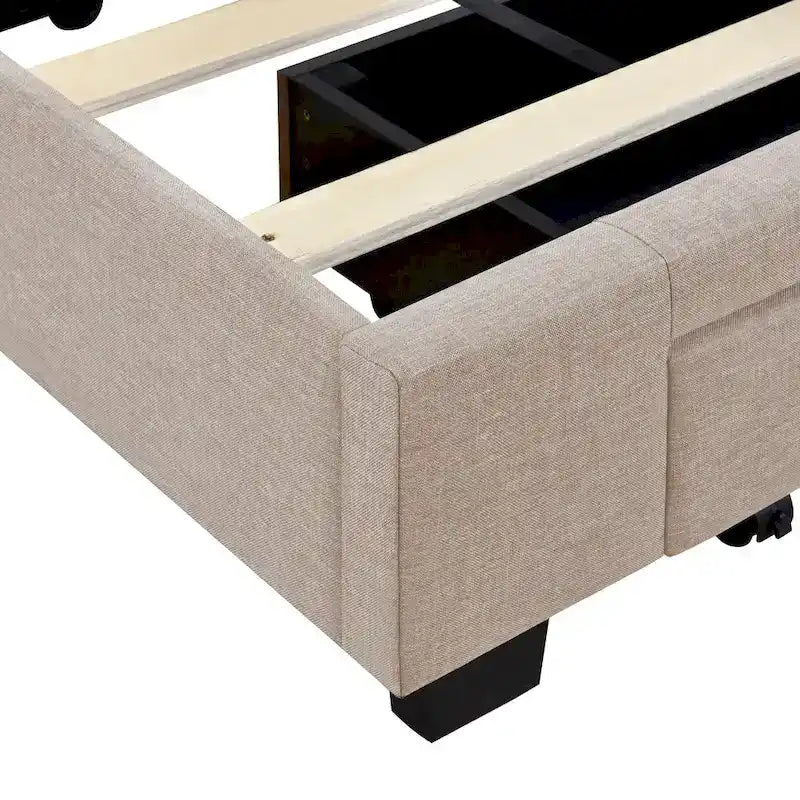 Lit Queen Size avec 3 tiroirs de rangement