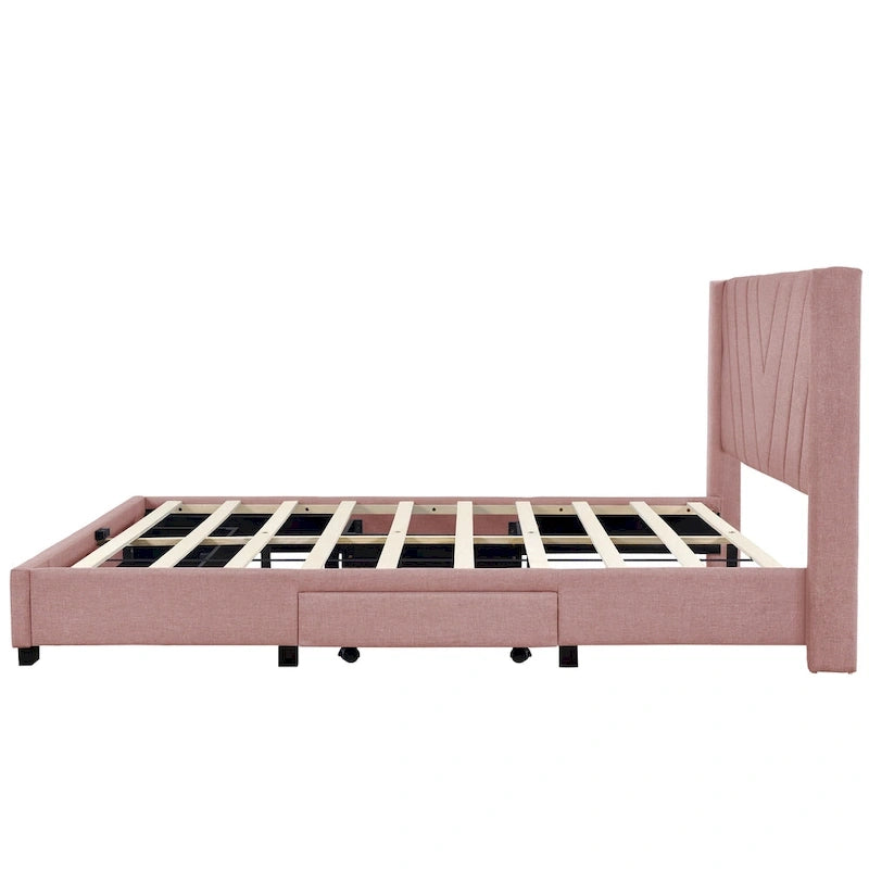 Lit Queen Size avec 3 tiroirs de rangement