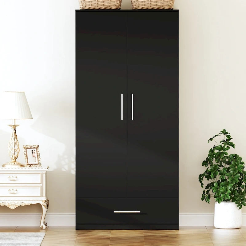 South Shore 2Door Wardrobe Armoire with Storage Drawer and hanging rod