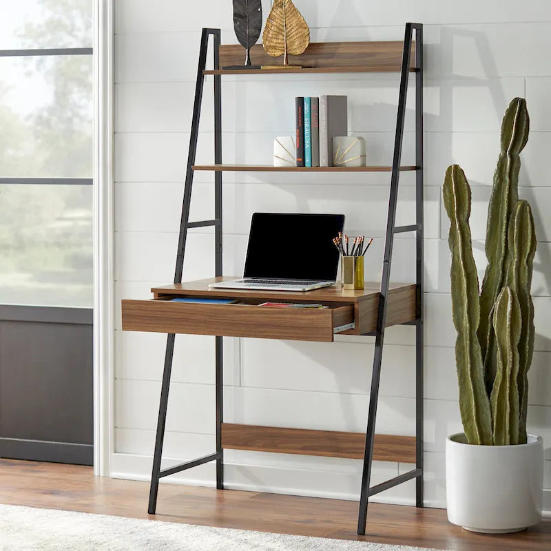 Bureau échelle peu encombrant avec étagères de rangement pour le bureau à domicile ou la chambre