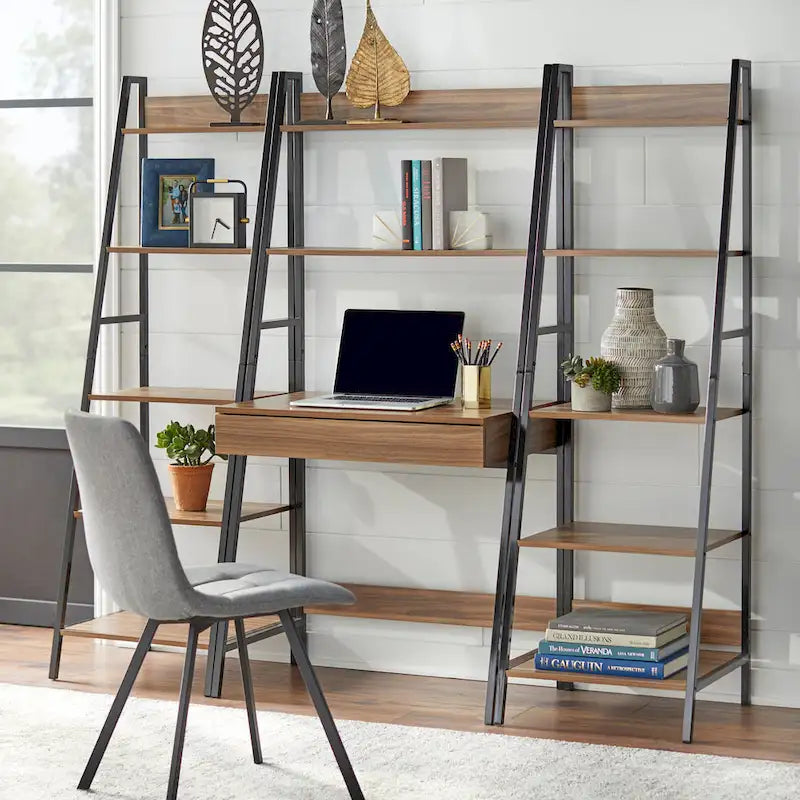 Bureau échelle peu encombrant avec étagères de rangement pour le bureau à domicile ou la chambre