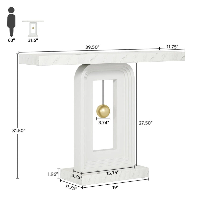 39.5 pouces, table console étroite, table d'appoint de couloir pour entrée