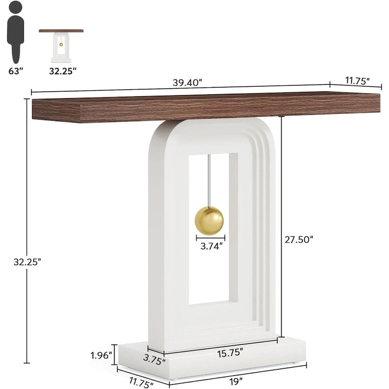 39.5 pouces, table console étroite, table d'appoint de couloir pour entrée
