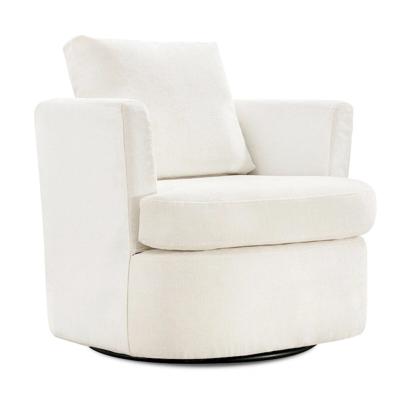 Ensemble de 2 Fauteuils Pivotants Modernes en Chenille pour Salon