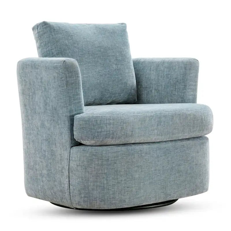 Ensemble de 2 Fauteuils Pivotants Modernes en Chenille pour Salon