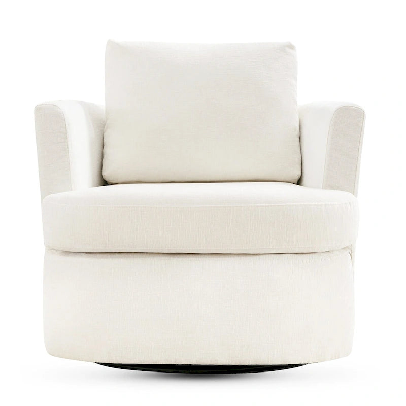 Ensemble de 2 Fauteuils Pivotants Modernes en Chenille pour Salon