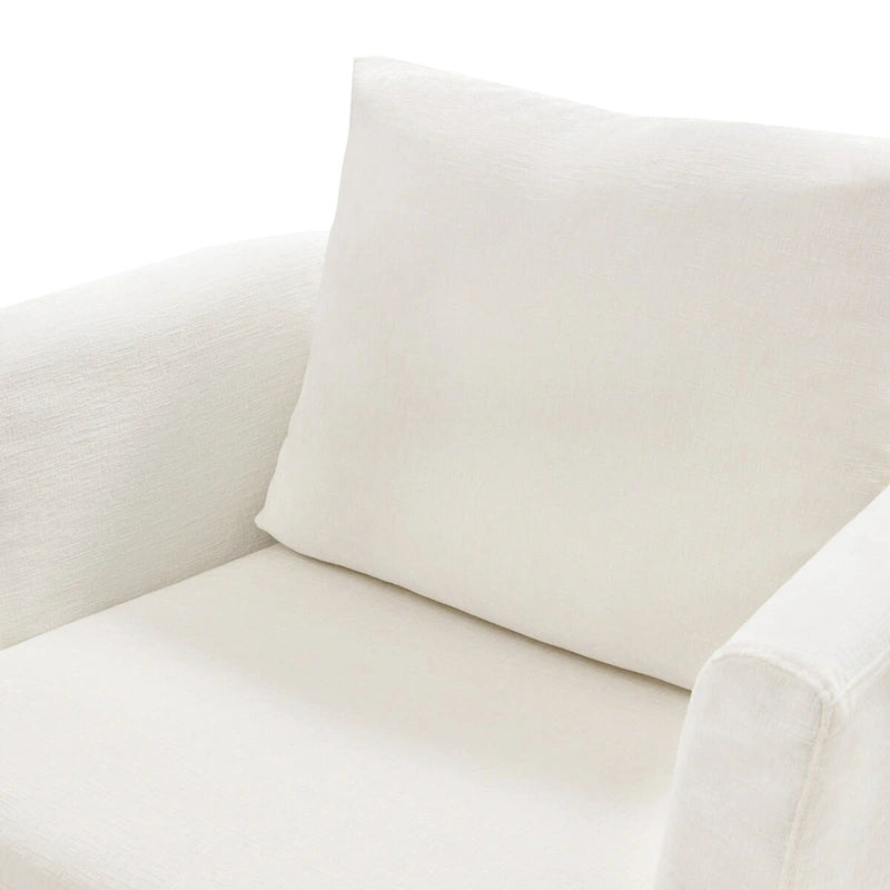 Ensemble de 2 Fauteuils Pivotants Modernes en Chenille pour Salon