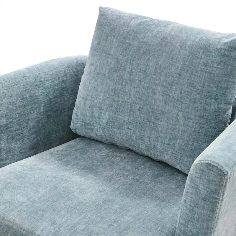 Ensemble de 2 Fauteuils Pivotants Modernes en Chenille pour Salon