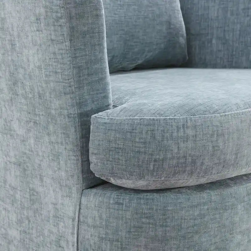 Ensemble de 2 Fauteuils Pivotants Modernes en Chenille pour Salon