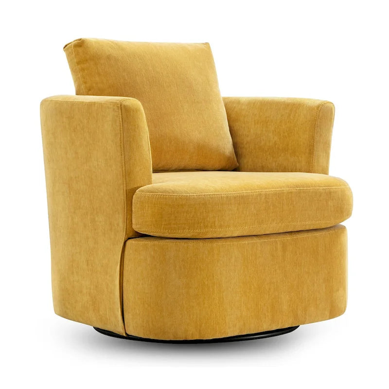Ensemble de 2 Fauteuils Pivotants Modernes en Chenille pour Salon