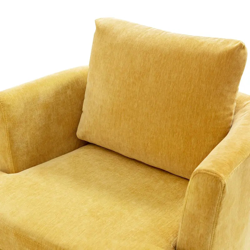Ensemble de 2 Fauteuils Pivotants Modernes en Chenille pour Salon