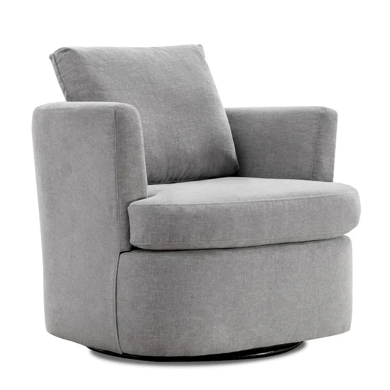 Ensemble de 2 Fauteuils Pivotants Modernes en Chenille pour Salon